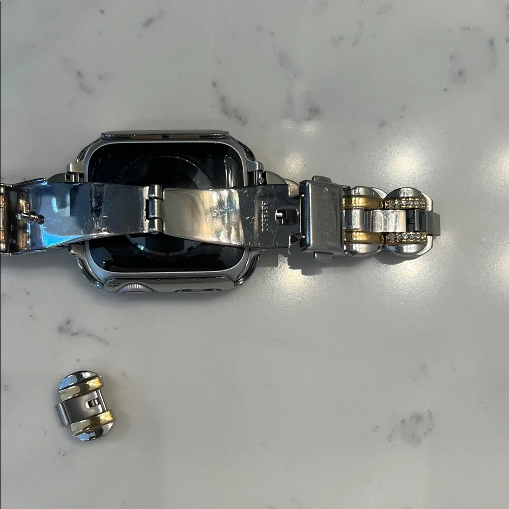kate spade Two-Tone Silver and Gold Rhinestone Smartwatch Bracelet - Picture 4 of 6